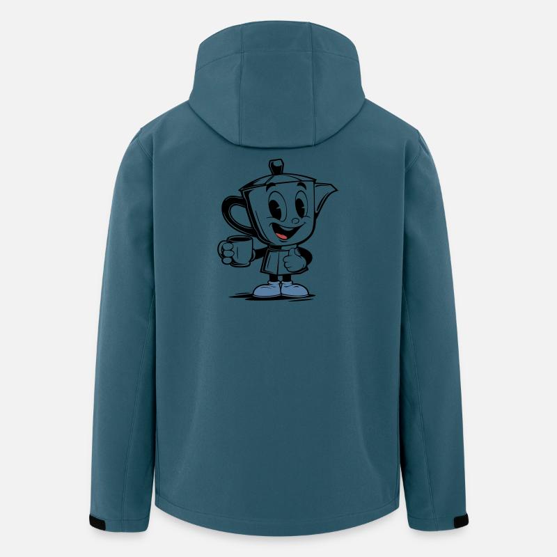 Vintage Moka Pot Maskot - Stanley/Stella herre softshelljakke i genanvendt polyester - mørk petrol