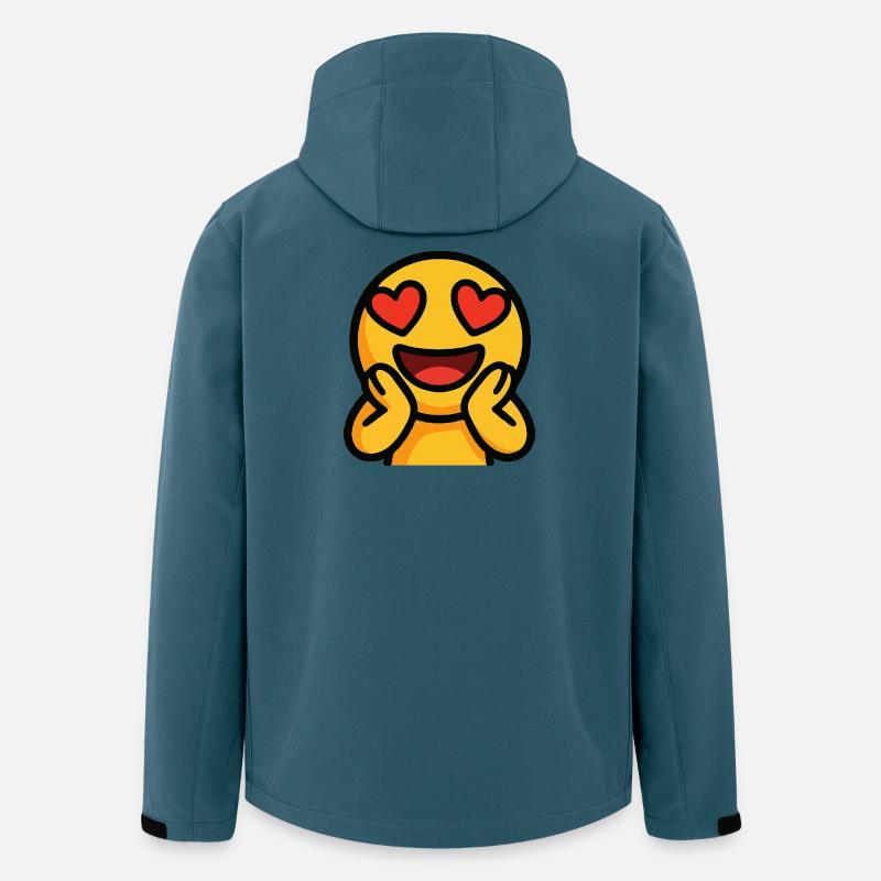 Emoticon Herz Augen leuchtend - Recycelte Männer Softshell-Jacke von Stanley/Stella - Dunkles Petrol