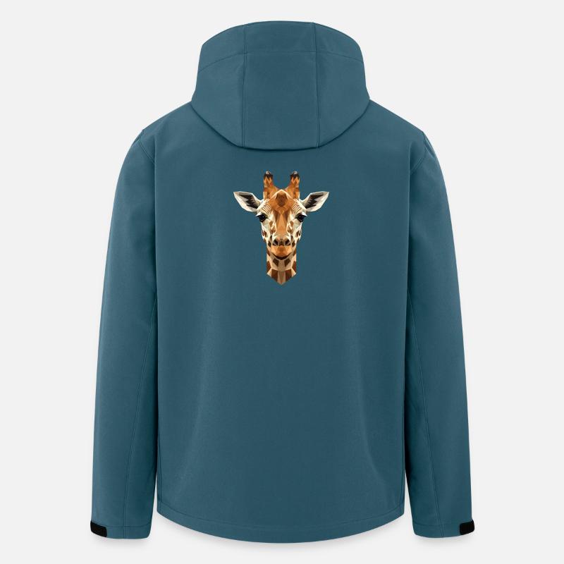 Giraff Afrika Kærlighed Safari Vildmark Søde giraffer - Stanley/Stella herre softshelljakke i genanvendt polyester - mørk petrol