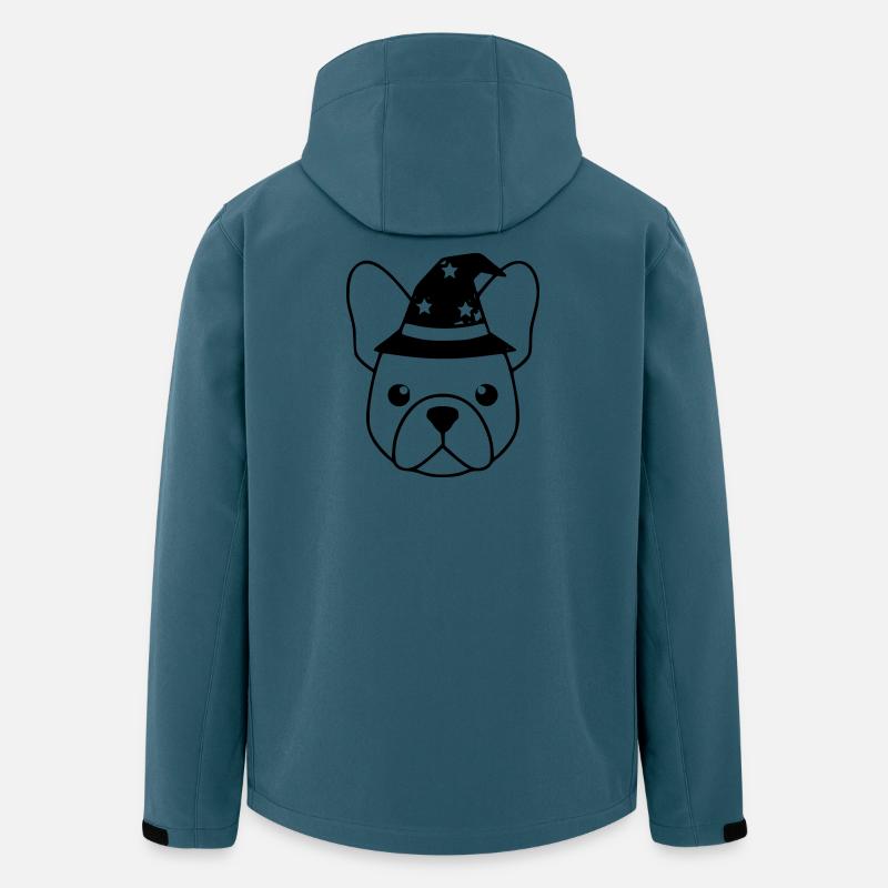 Frenchie Zauberer Hut Outline - Recycelte Männer Softshell-Jacke von Stanley/Stella - Dunkles Petrol