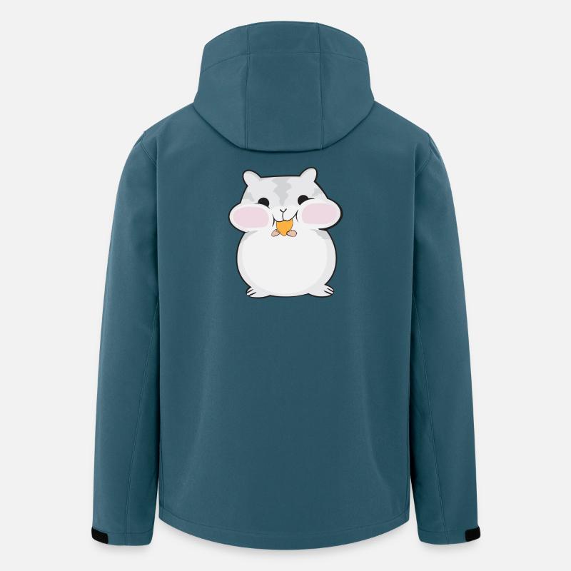 Dessin animé de hamster dodu mignon - Veste softshell homme en polyester recyclé Stanley/Stella - bleu pétrole foncé