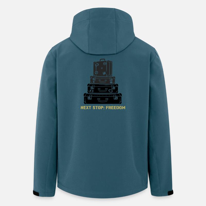Koffer Stapel Freedom Spruch - Recycelte Männer Softshell-Jacke von Stanley/Stella - Dunkles Petrol