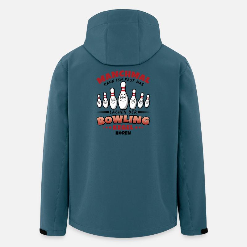 Bowling Lustiger Spruch – Lachende Kegel - Recycelte Männer Softshell-Jacke von Stanley/Stella - Dunkles Petrol