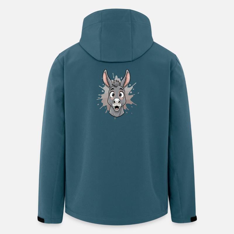 Karikatur Esel im Spritz Splash - Recycelte Männer Softshell-Jacke von Stanley/Stella - Dunkles Petrol