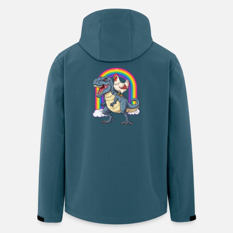 Chicken Riding T-Rex Dinosaur Rainbow - Men’s Recycled Softshell Jacket by Stanley/Stella - stargazer