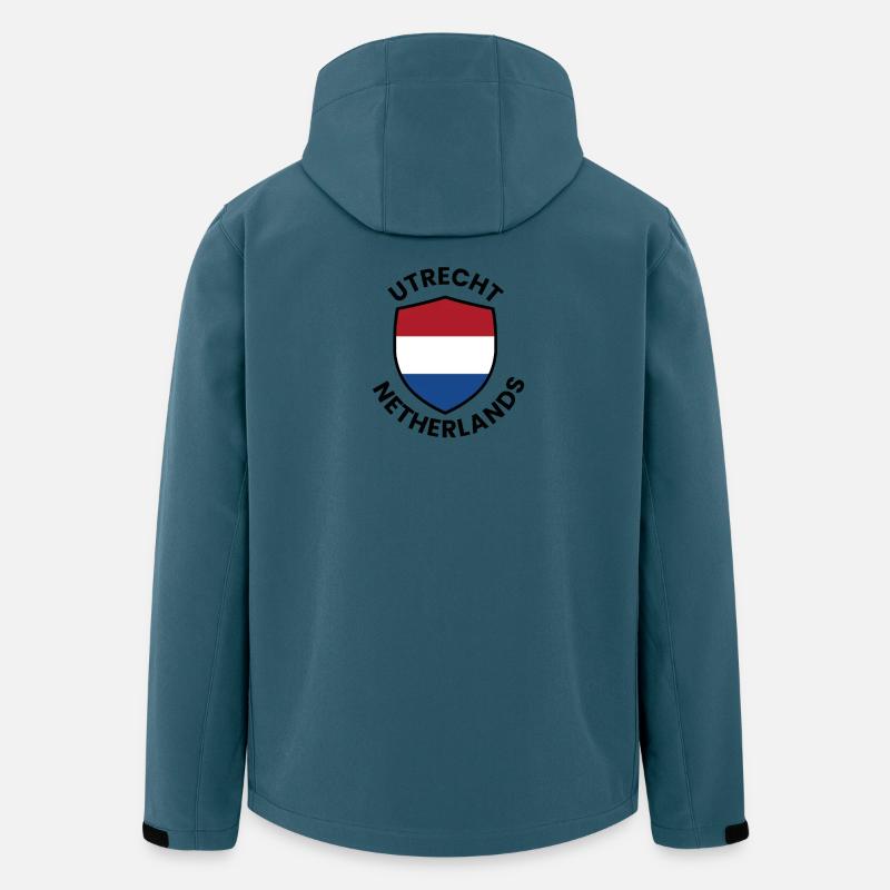 Bouclier d’Utrecht Drapeau des Pays-Bas - Veste softshell homme en polyester recyclé Stanley/Stella - bleu pétrole foncé