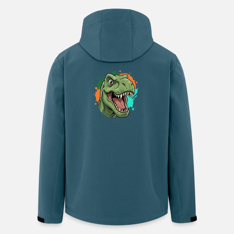 T-Rex Farbspritzer Neon Print - Recycelte Männer Softshell-Jacke von Stanley/Stella - Dunkles Petrol