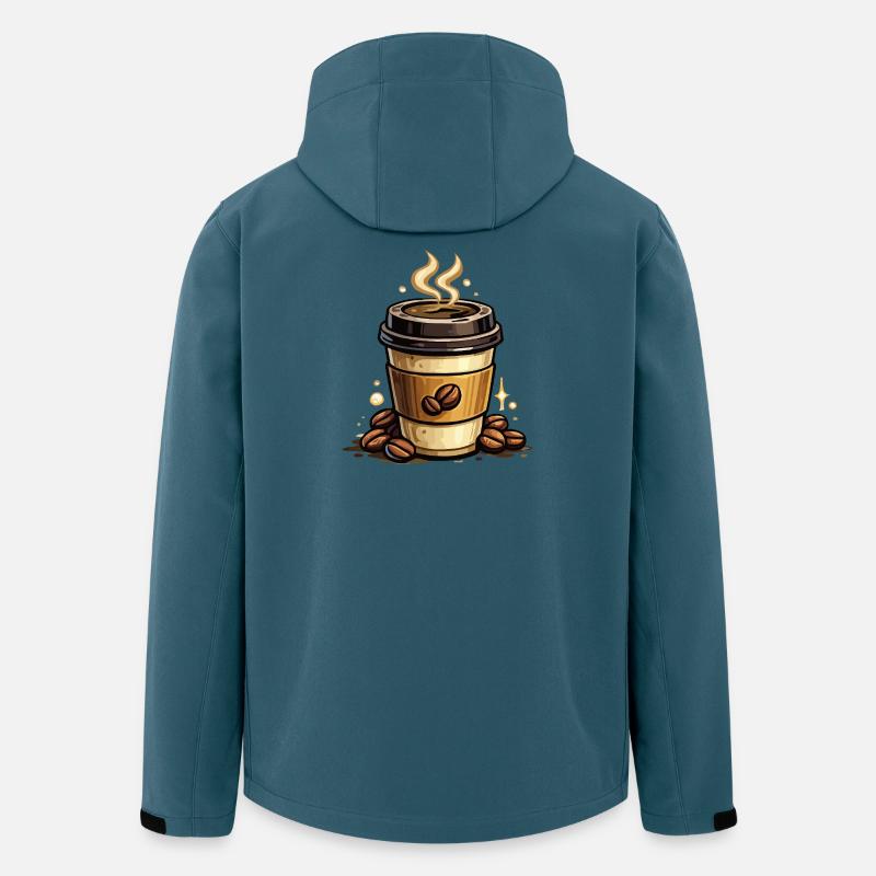 Kaffee Kunst Becher - Recycelte Männer Softshell-Jacke von Stanley/Stella - Dunkles Petrol
