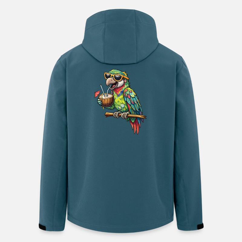 Tropical parrot with coconut inside - Men’s Recycled Softshell Jacket by Stanley/Stella - stargazer