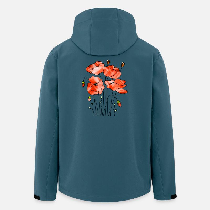 Blommor - Softshelljacka herr i återvunnen polyester Stanley/Stella - mörk petrol