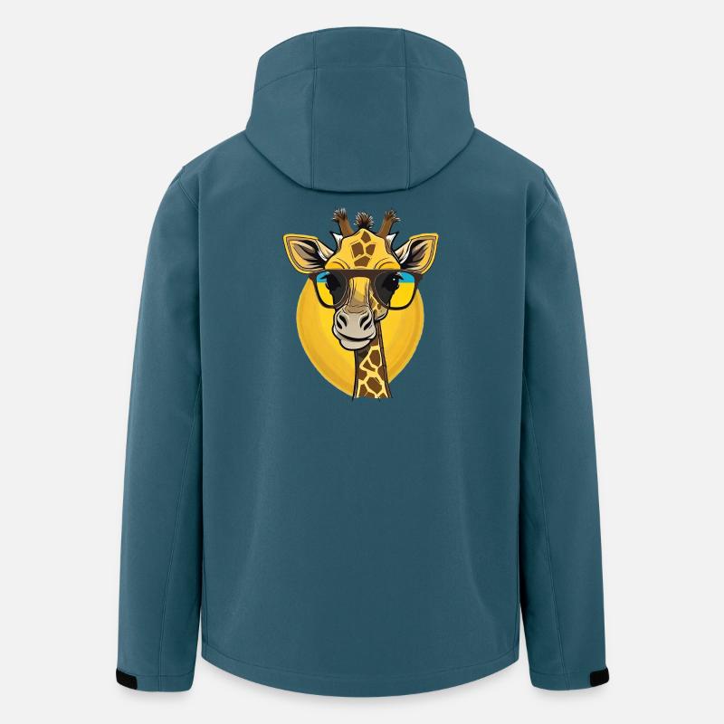 Giraffe mit Sonnenbrille Pop Art - Recycelte Männer Softshell-Jacke von Stanley/Stella - Dunkles Petrol