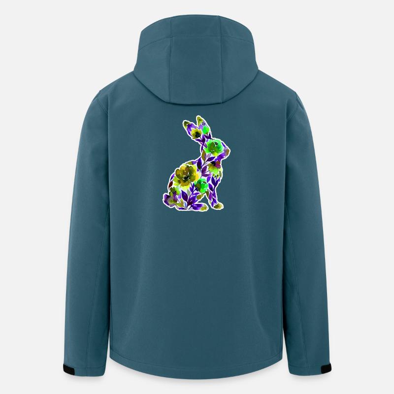 Fleurs en forme de lapin - Veste softshell homme en polyester recyclé Stanley/Stella - bleu pétrole foncé