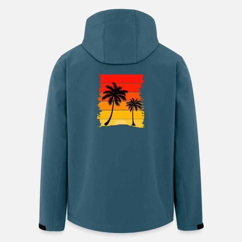 Palmier Sunset Éclat - Veste softshell homme en polyester recyclé Stanley/Stella - bleu pétrole foncé