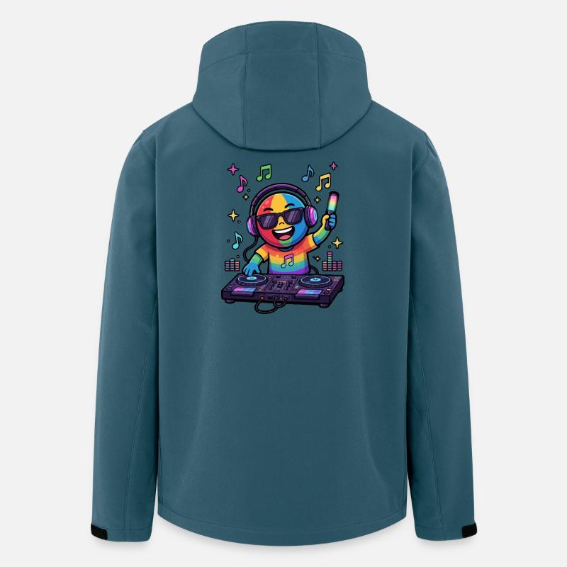 Rainbow DJ Emoticon - Recycelte Männer Softshell-Jacke von Stanley/Stella - Dunkles Petrol