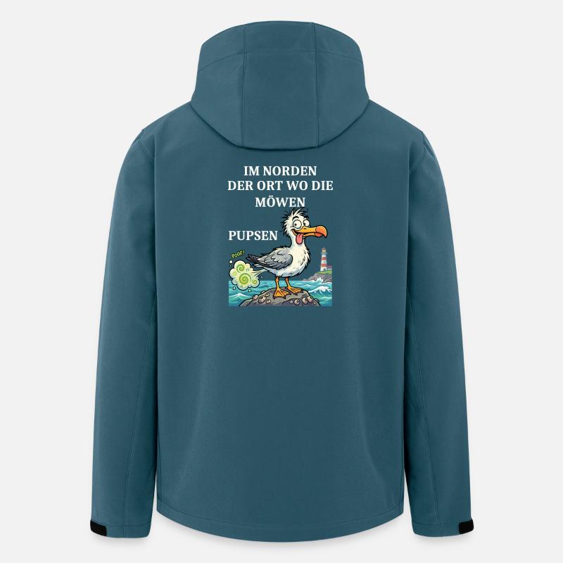 Norddeutscher Humor Spruch Möwe - Recycelte Männer Softshell-Jacke von Stanley/Stella - Dunkles Petrol
