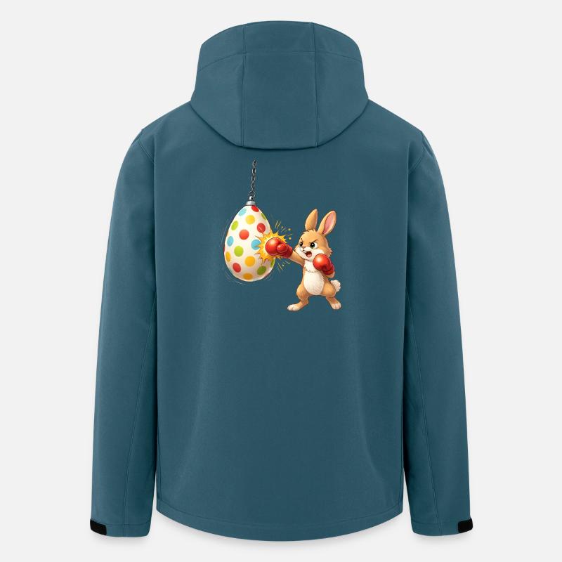 Boxender Osterhase mit Osterei-Boxsack - Recycelte Männer Softshell-Jacke von Stanley/Stella - Dunkles Petrol
