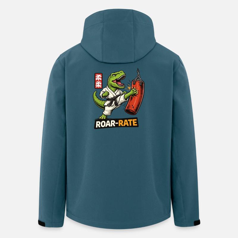 Dino Dojo Roar - Recycelte Männer Softshell-Jacke von Stanley/Stella - Dunkles Petrol