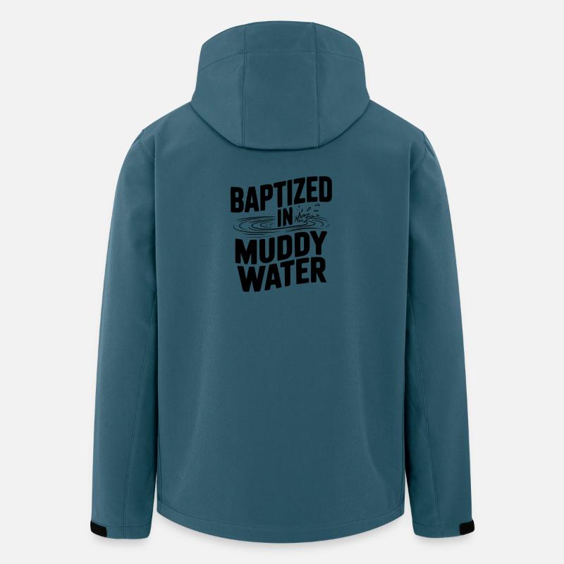 Baptisé dans des eaux boueuses - Veste softshell homme en polyester recyclé Stanley/Stella - bleu pétrole foncé