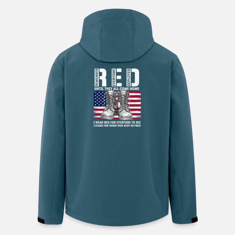 RED Friday Remember Everyone Deployed Home - Recycelte Männer Softshell-Jacke von Stanley/Stella - Dunkles Petrol