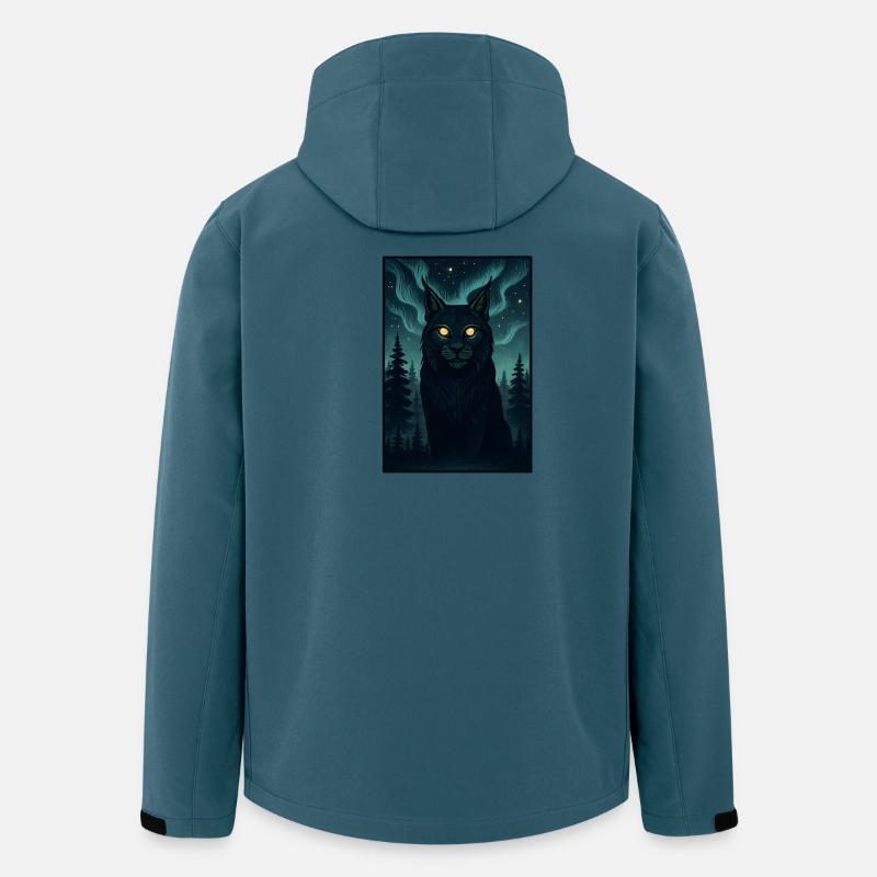 Nordlichtkater im Wald - Recycelte Männer Softshell-Jacke von Stanley/Stella - Dunkles Petrol