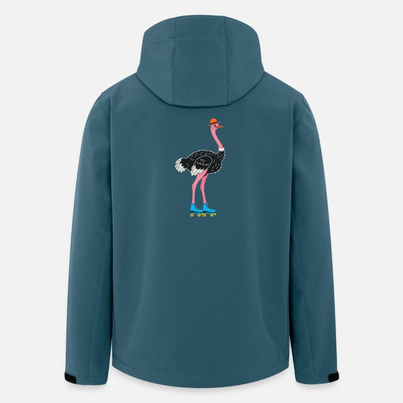 Flamingo mit Rollschuhen und Hut - Recycelte Männer Softshell-Jacke von Stanley/Stella - Dunkles Petrol