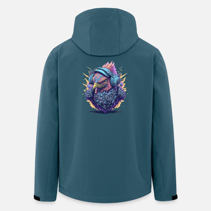 DJ avec un casque - Veste softshell homme en polyester recyclé Stanley/Stella - bleu pétrole foncé