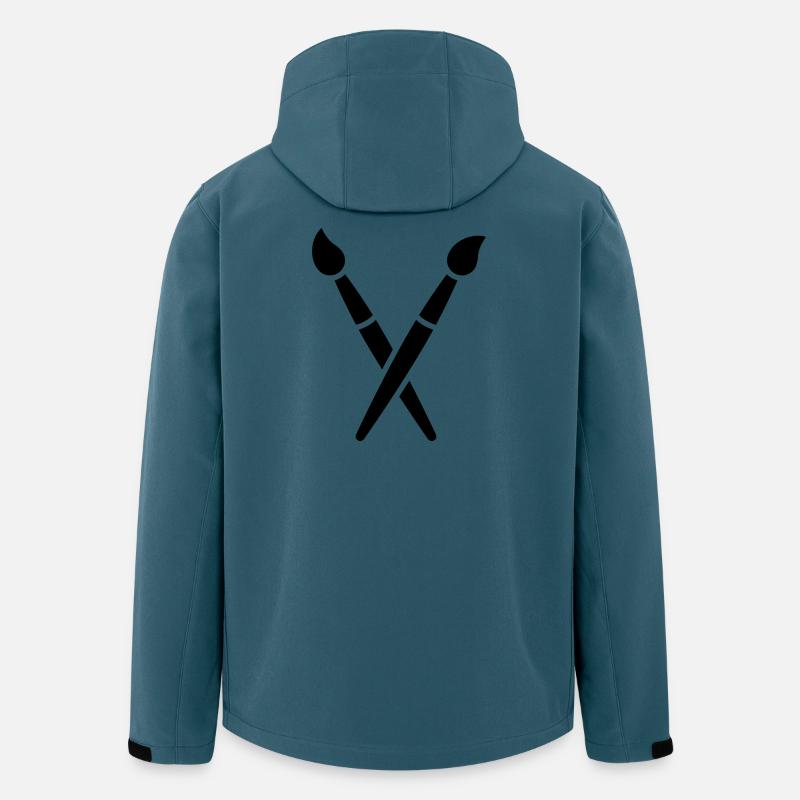 Pinsel, Malerei, Kunst Symbol - Recycelte Männer Softshell-Jacke von Stanley/Stella - Dunkles Petrol