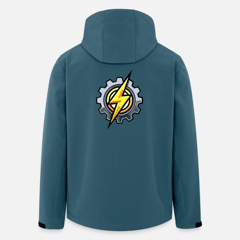 Zahnrad Blitz – Elektrotechnik & Mechanik - Recycelte Männer Softshell-Jacke von Stanley/Stella - Dunkles Petrol