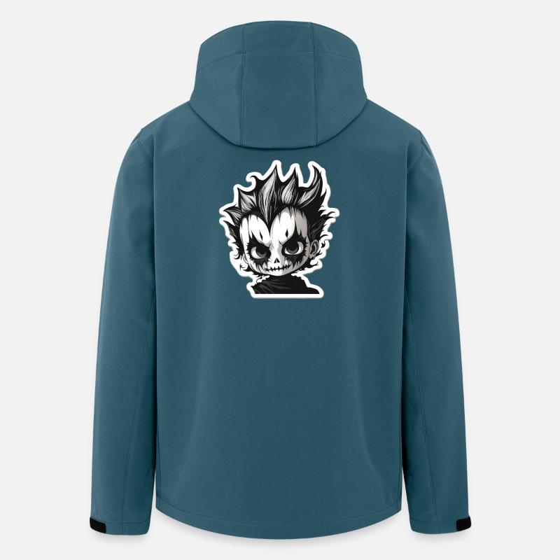 Spikiger Totenkopf-Chibi - Recycelte Männer Softshell-Jacke von Stanley/Stella - Dunkles Petrol