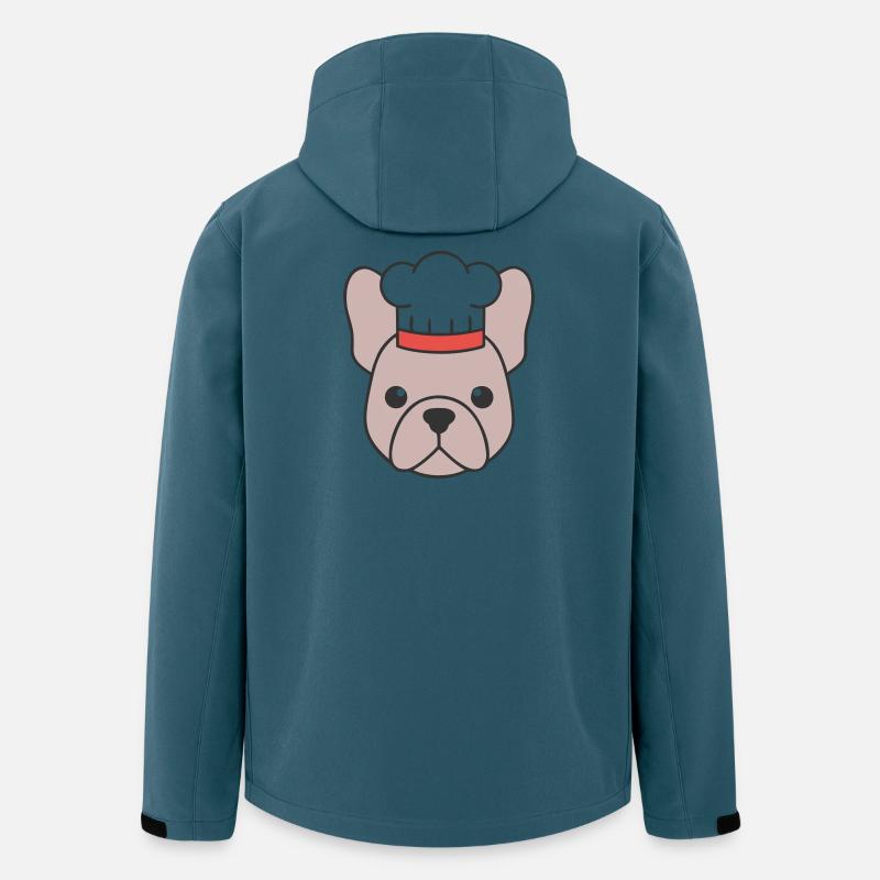 Frenchie Kochmütze Kopf Logo - Recycelte Männer Softshell-Jacke von Stanley/Stella - Dunkles Petrol