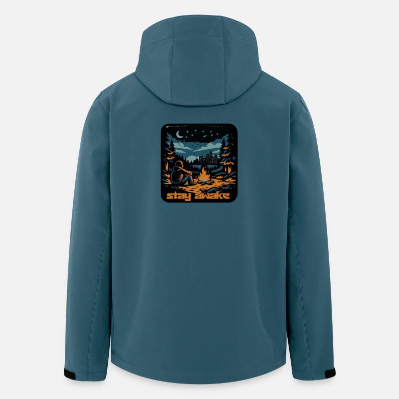 Bleib wach Lagerfeuernacht - Recycelte Männer Softshell-Jacke von Stanley/Stella - Dunkles Petrol