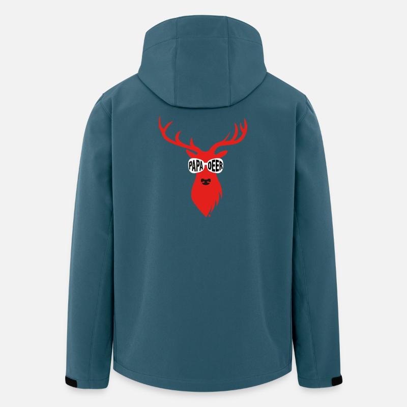Papa-Hirsch mit Sonnenbrille - rot - Recycelte Männer Softshell-Jacke von Stanley/Stella - Dunkles Petrol