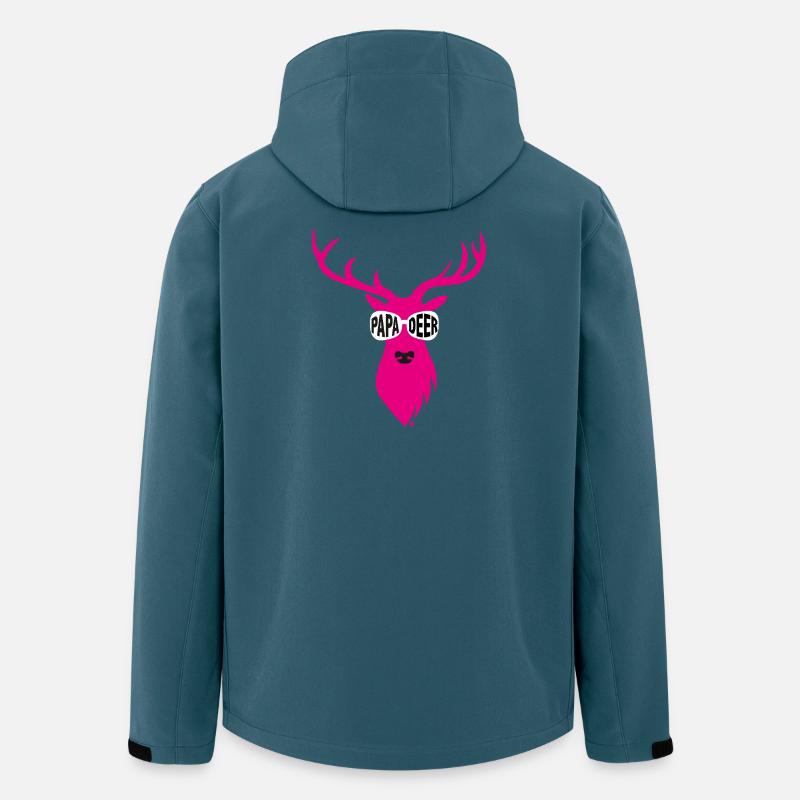 Dad Deer with Sunglasses - pink - Men’s Recycled Softshell Jacket by Stanley/Stella - stargazer