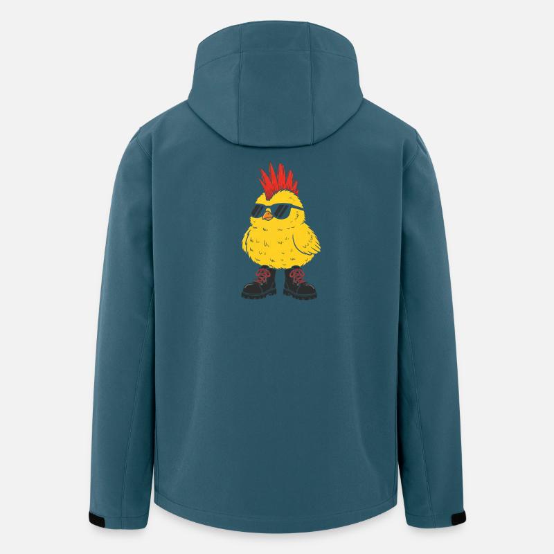 Punkküken mit Sonnenbrille - Recycelte Männer Softshell-Jacke von Stanley/Stella - Dunkles Petrol