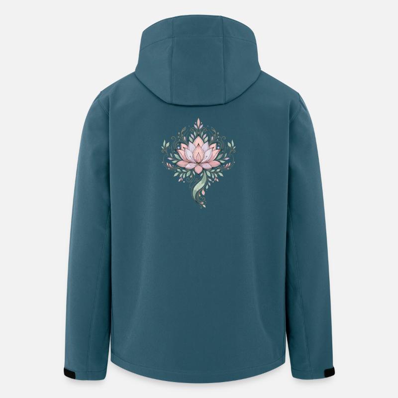 Pastell Lotus Mandala - Recycelte Männer Softshell-Jacke von Stanley/Stella - Dunkles Petrol
