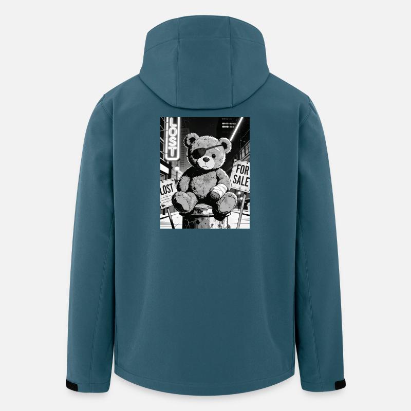 Neon Noir Bear with Eye Patch - Men’s Recycled Softshell Jacket by Stanley/Stella - stargazer
