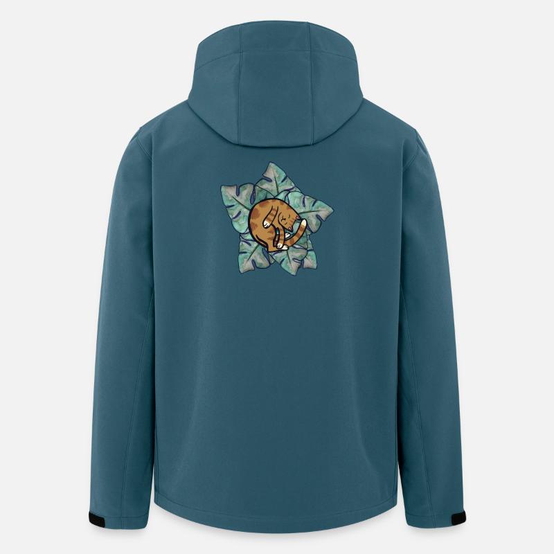 Katzenschlaf auf Monstera-Blättern - Recycelte Männer Softshell-Jacke von Stanley/Stella - Dunkles Petrol