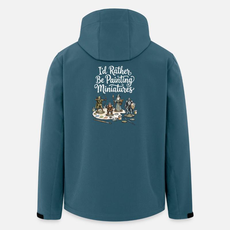 Je préfère peindre des miniatures - Veste softshell homme en polyester recyclé Stanley/Stella - bleu pétrole foncé
