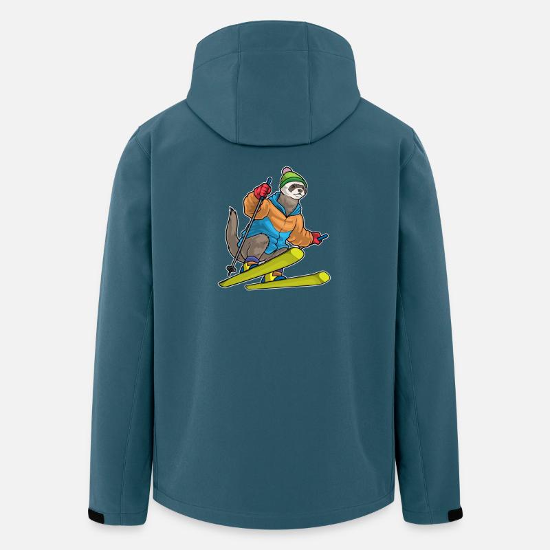 Frettchen Skifahrer Ski Wintersport - Recycelte Männer Softshell-Jacke von Stanley/Stella - Dunkles Petrol