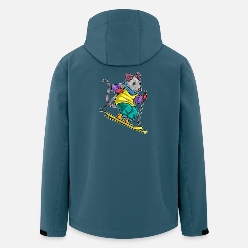 Ratte Skifahrer Ski Wintersport - Recycelte Männer Softshell-Jacke von Stanley/Stella - Dunkles Petrol