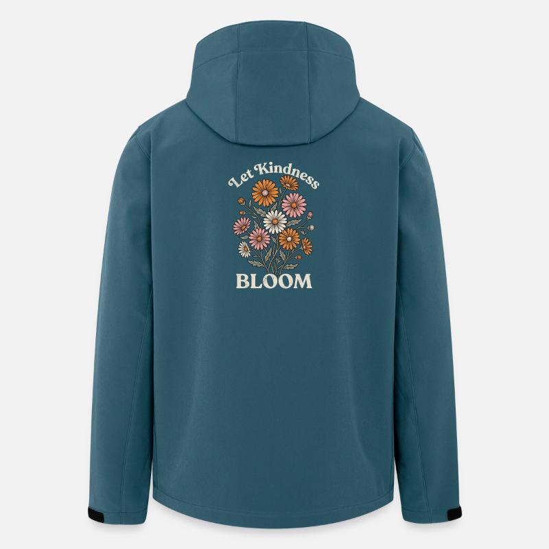 Let Kindness Bloom – Blumen Spruch Design - Recycelte Männer Softshell-Jacke von Stanley/Stella - Dunkles Petrol