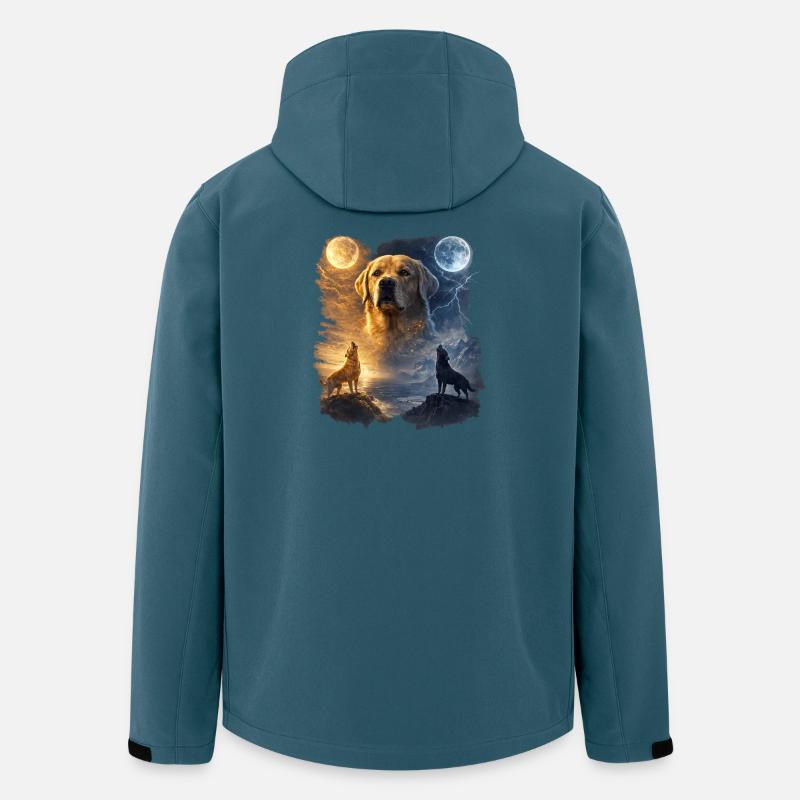 Mondwächter Labrador Retriever - Recycelte Männer Softshell-Jacke von Stanley/Stella - Dunkles Petrol