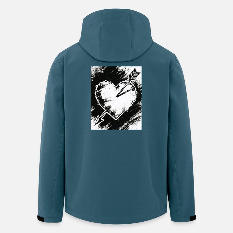 Black and white heart with arrow - Men’s Recycled Softshell Jacket by Stanley/Stella - stargazer