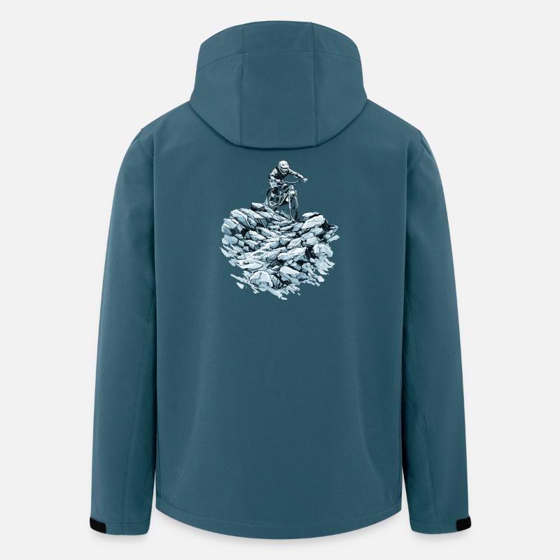 Descente VTT - Conception d’action VTT - Veste softshell homme en polyester recyclé Stanley/Stella - bleu pétrole foncé