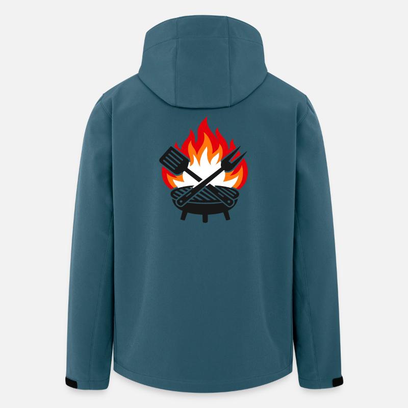 Flammen-Grill-Sommerabend - Recycelte Männer Softshell-Jacke von Stanley/Stella - Dunkles Petrol