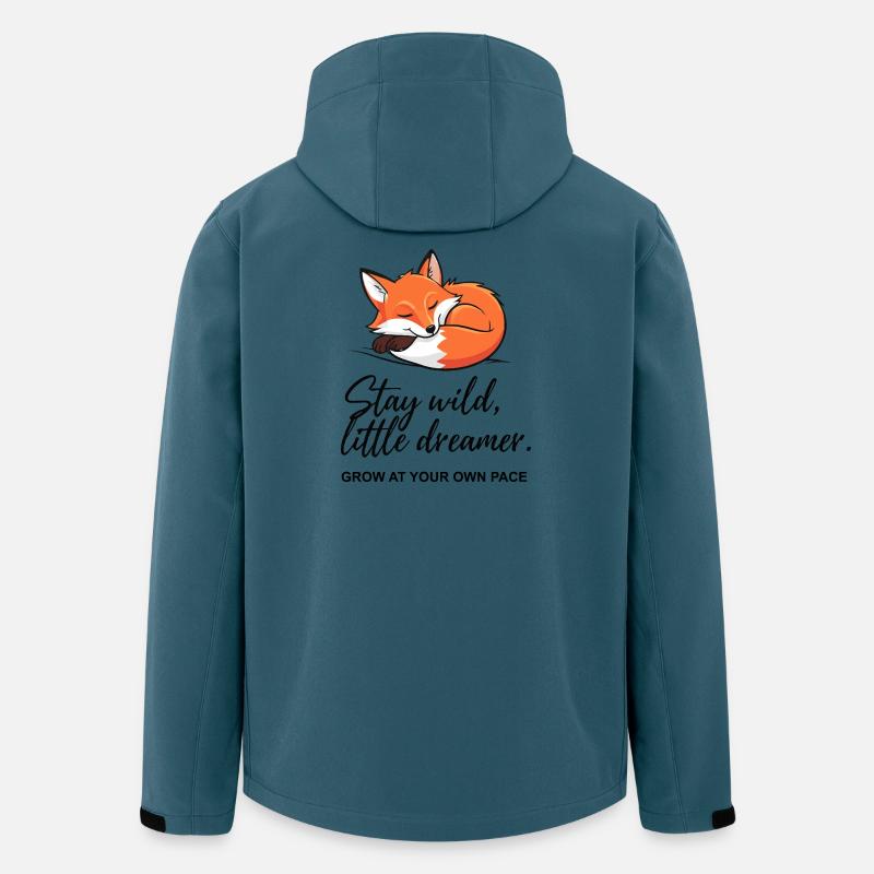 Fox Dreamer: Stay Wild Botschaft - Recycelte Männer Softshell-Jacke von Stanley/Stella - Dunkles Petrol
