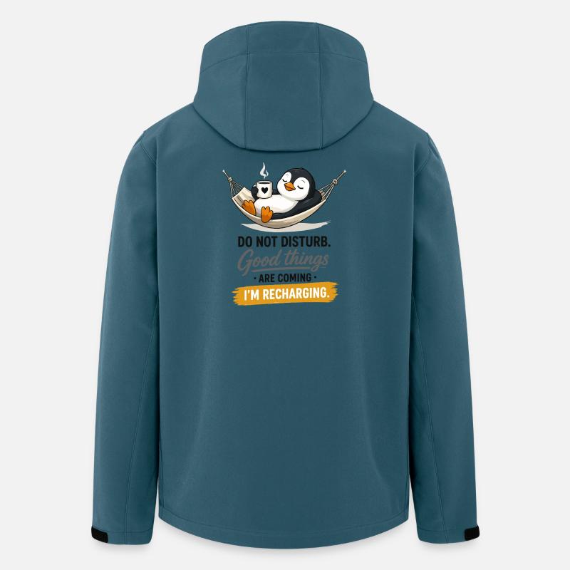 Pinguin aufladende Hängematte - Recycelte Männer Softshell-Jacke von Stanley/Stella - Dunkles Petrol