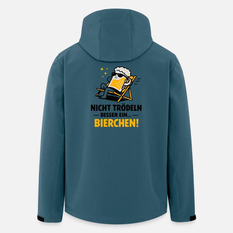 Bierchen Lounge: Feierabend-Motiv - Recycelte Männer Softshell-Jacke von Stanley/Stella - Dunkles Petrol