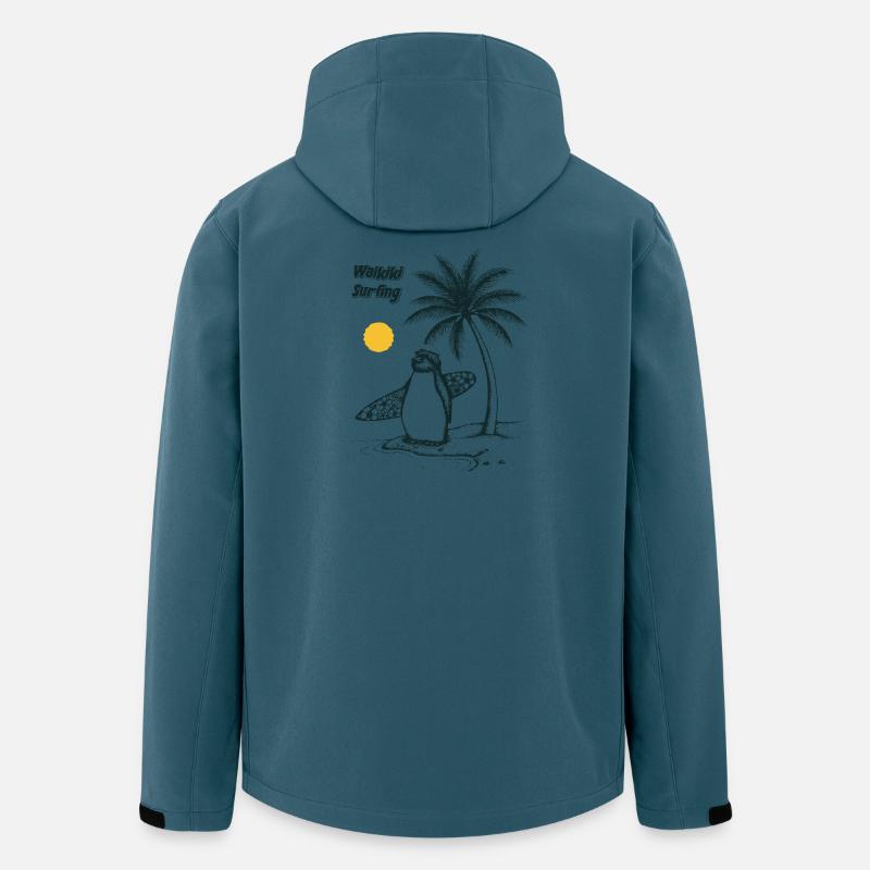 Waikiki Surfing Penguin - Recycelte Männer Softshell-Jacke von Stanley/Stella - Dunkles Petrol