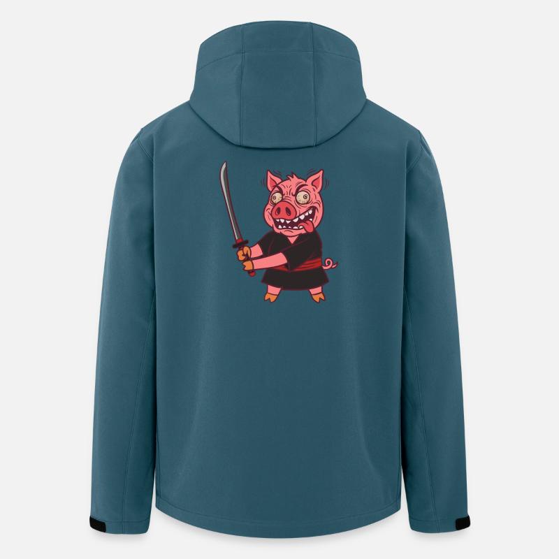 Crazy Samurai Pig with Sword - Men’s Recycled Softshell Jacket by Stanley/Stella - stargazer